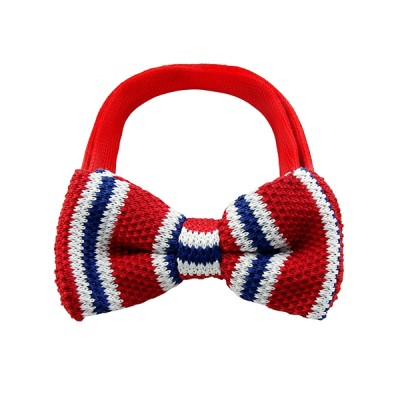 Chic Stripe Knit Bow Tie