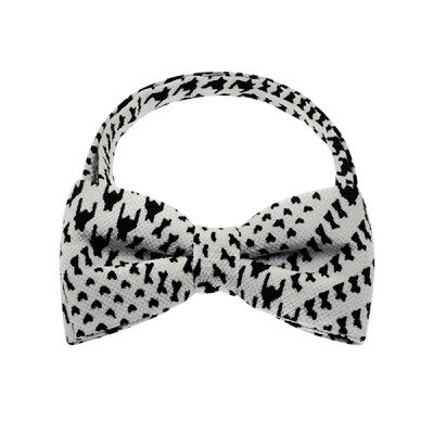 White Houndstooth Bow Tie