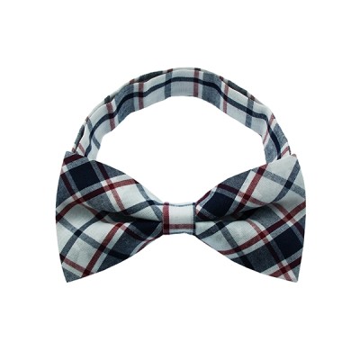 Navy Checkered Plate 4 Bow Tie