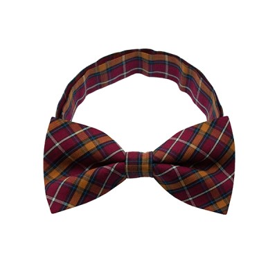 Maroon Checkered Plate 1 Bow Tie