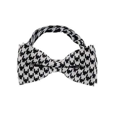 Black Houndstooth Bow Tie