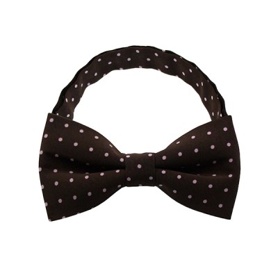 Dark Brown Dot Pattern 1 Bow Tie