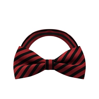 Red Black Stripe Bow Tie