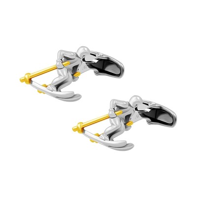 Silver + Gold Skier Cufflink