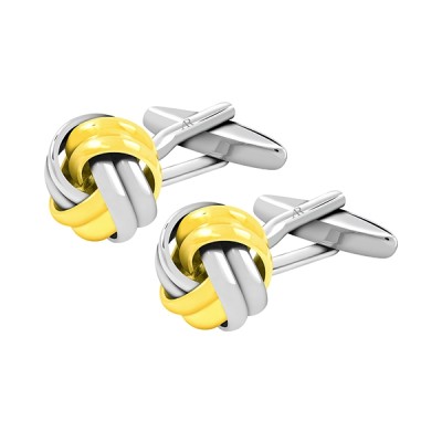 Silver Gold Twist Knot Cufflink