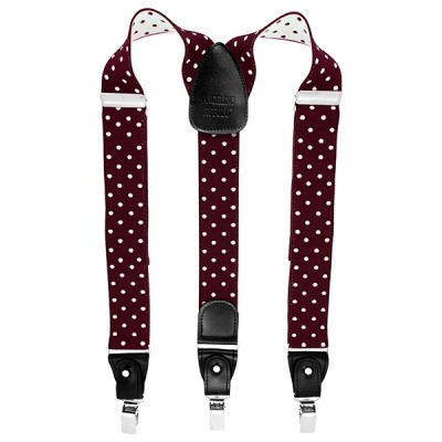 Maroon Polka Dot Suspenders