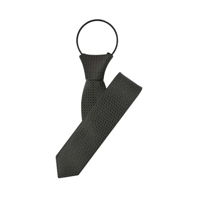 Slim Dark Brown Double Weave Zipper Tie