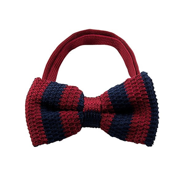 Stripe Knit Bow Tie