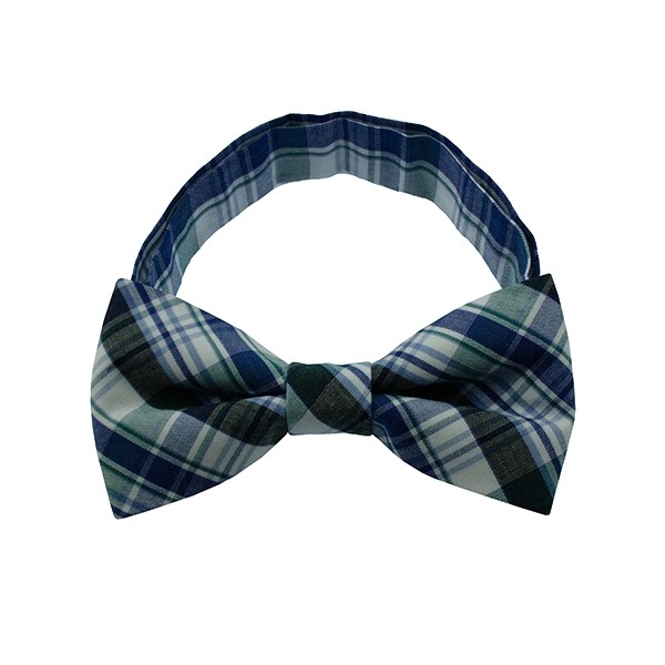 Dark Blue Checkered Plate 1 Bow Tie