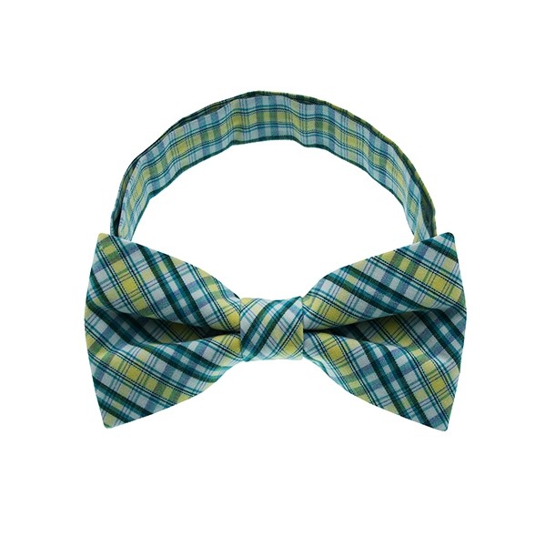 Turquoise Checkered Plate 1 Bow Tie