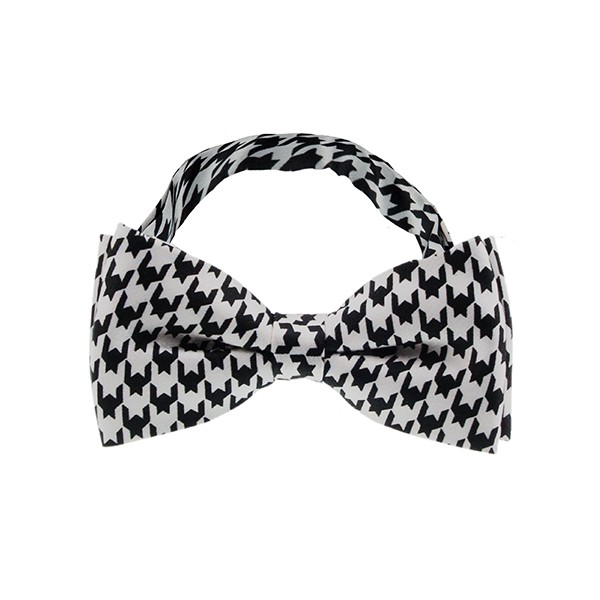 Black Houndstooth Bow Tie