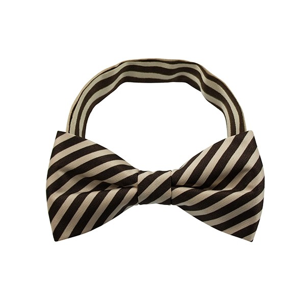 Brown Stripe Pattern 1 Bow Tie