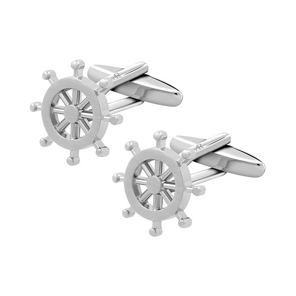 Ship Steering Wheel Cufflink