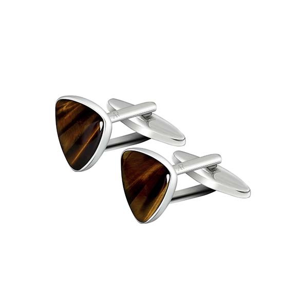 Tigerseye Triangle Cufflink