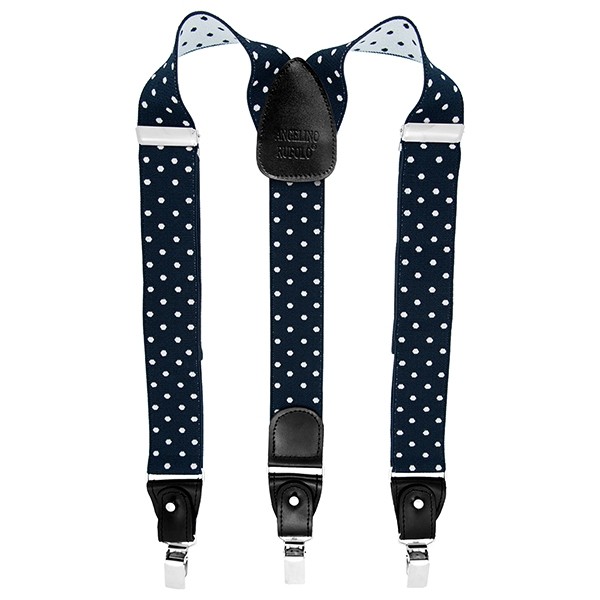Navy Polka Dot Suspenders