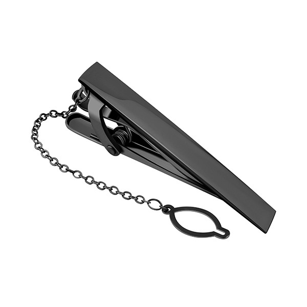 Black Shiny Classic Tie Clip