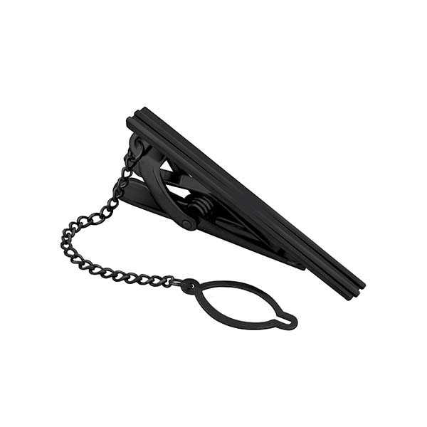 Black Stripe Tie Clip
