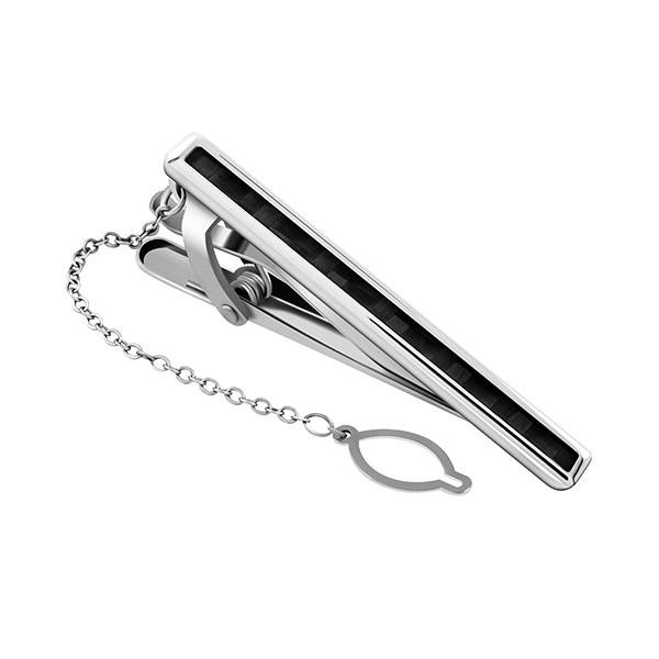 Silver Dimension Line Tie Clip