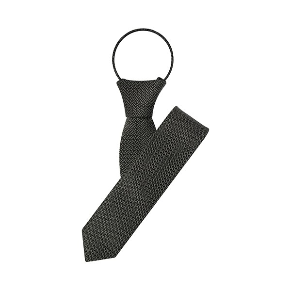 Slim Dark Brown Double Weave Zipper Tie