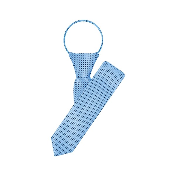 Slim Blue Diamond Dot Zipper Tie