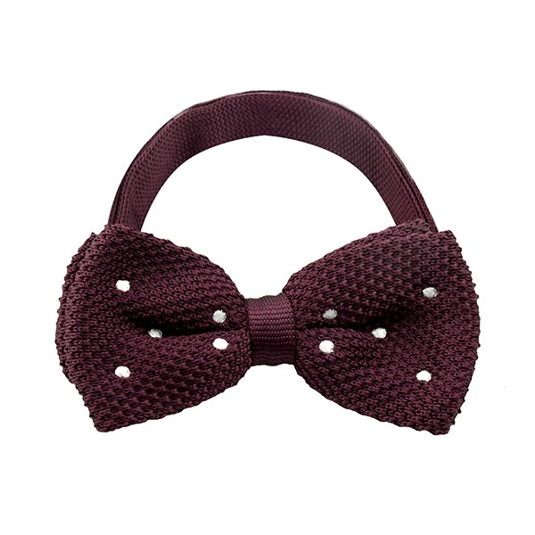 Polka Dot Knit Bow Tie