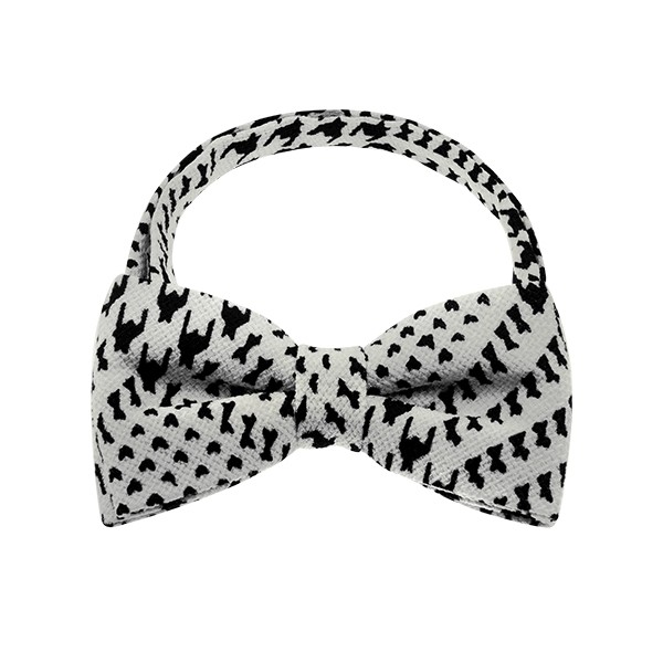 White Houndstooth Bow Tie