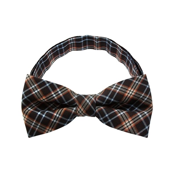 Brown Plaid Bow Tie