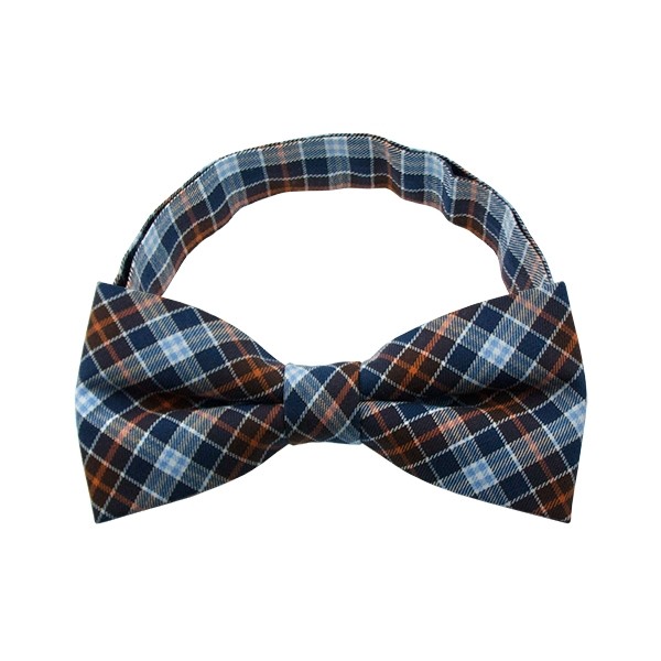 Navy Tartan Bow Tie
