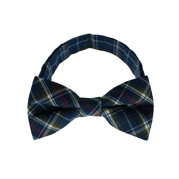 Navy Checkered Plate 5 Bow Tie