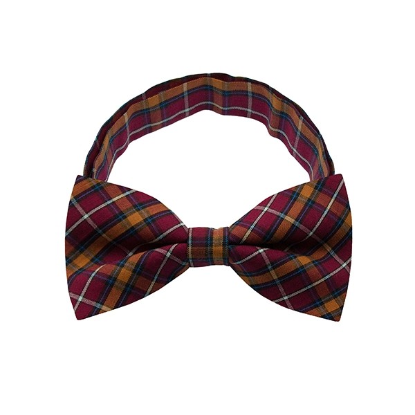 Maroon Checkered Plate 1 Bow Tie