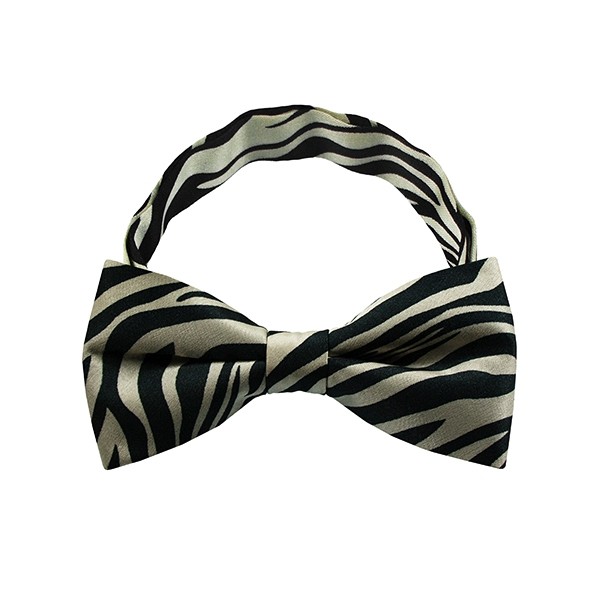 Cream Zebra Pattern 1 Bow Tie