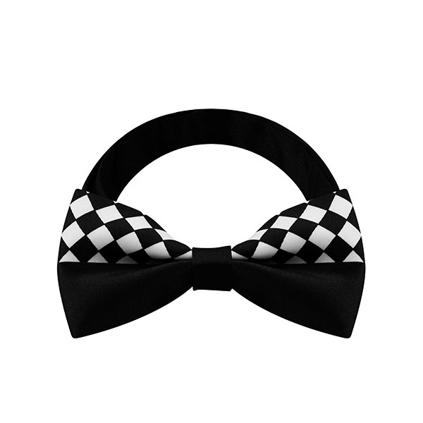 Black Half Diamond Bow Tie