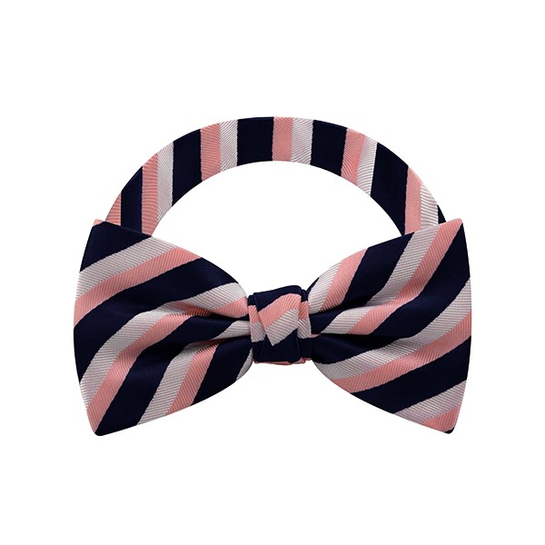 Old Rose Triple Stripe Bow Tie