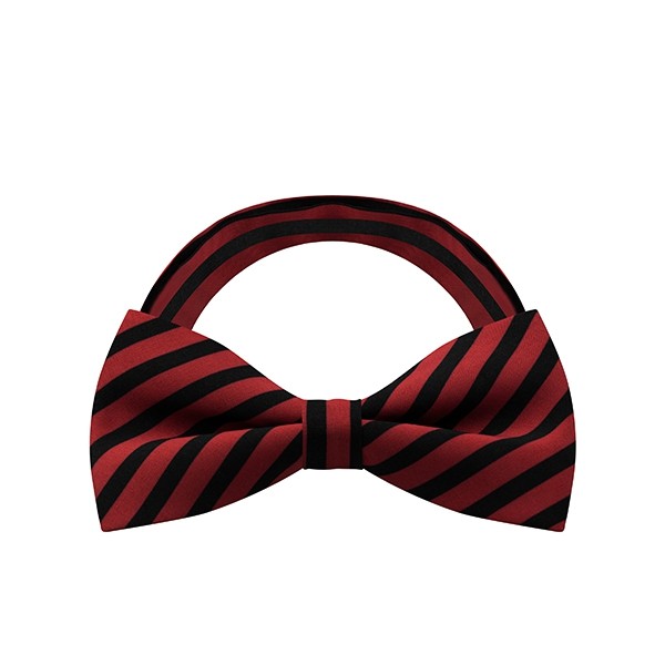 Red Black Stripe Bow Tie