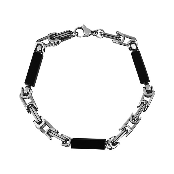 Black Rectangle C.S. Chain Bracelet