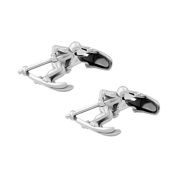 Silver Skier Cufflink