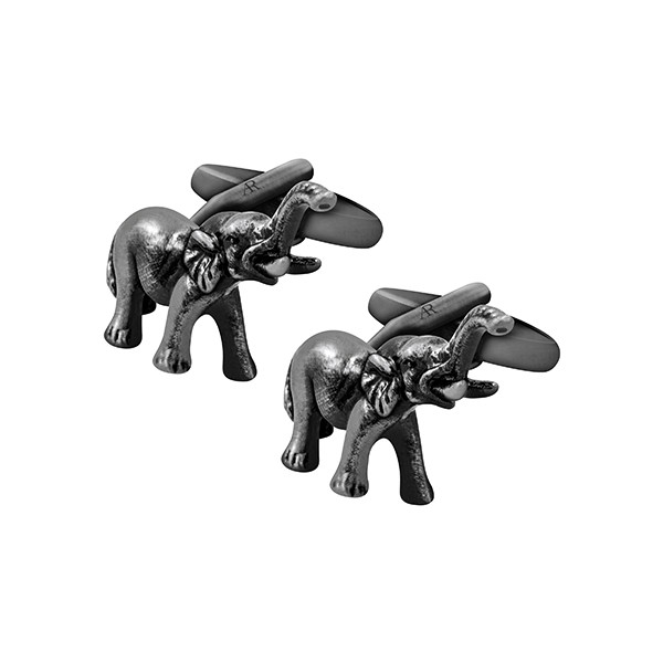 Silver Antique Elephant Cufflink