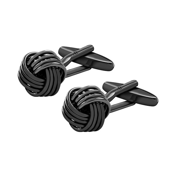 Black Bind Knot Cufflink