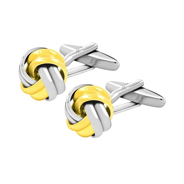 Silver Gold Twist Knot Cufflink