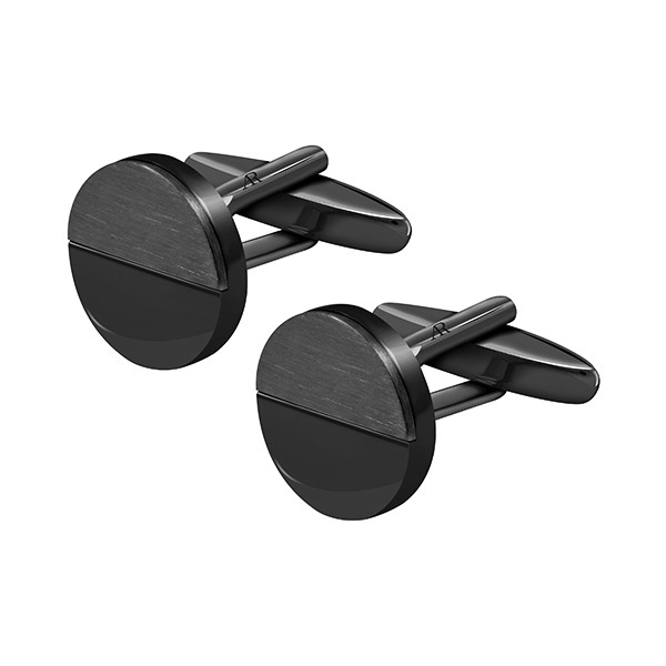 Black Circle Cufflink