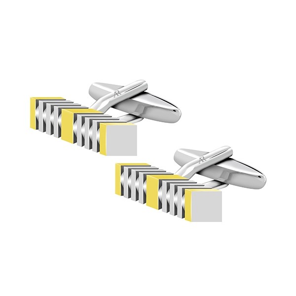 Silver Gold Line Post Cufflink