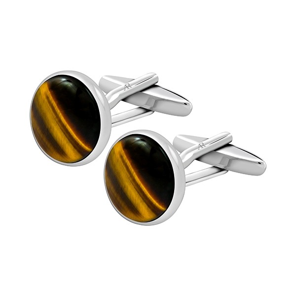 Tigerseye Circle Cufflink