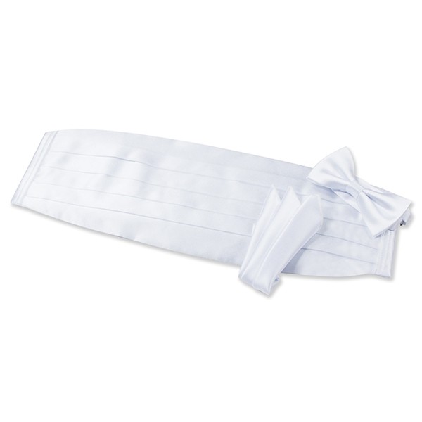 White Cummerbund Set