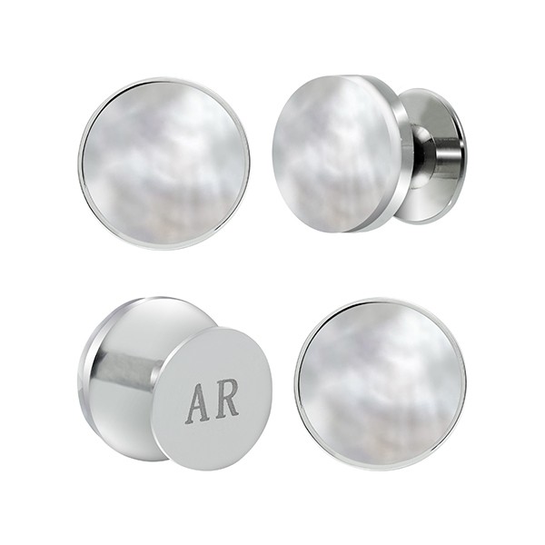Pearl Circle Tuxedo Studs