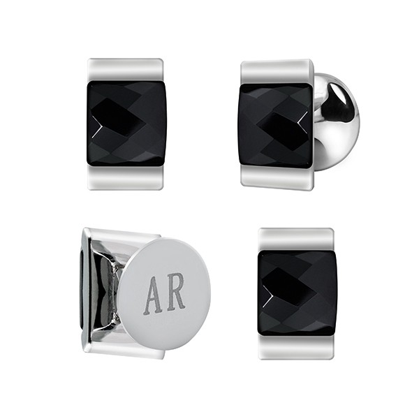 Onyx Square Tuxedo Studs