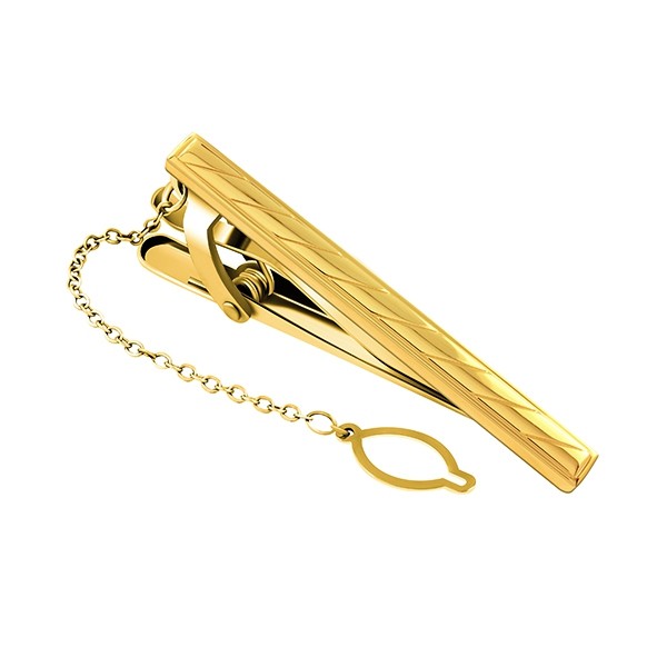 Gold Stripe Tie Clip