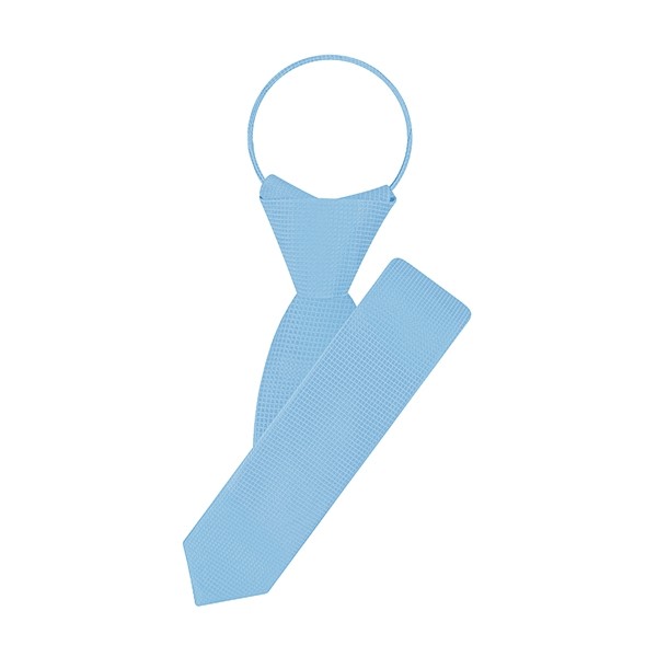 Slim Blue Woven Square Zipper Tie