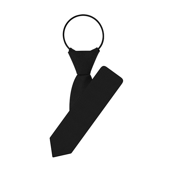Slim Black Line Plain Zipper Tie